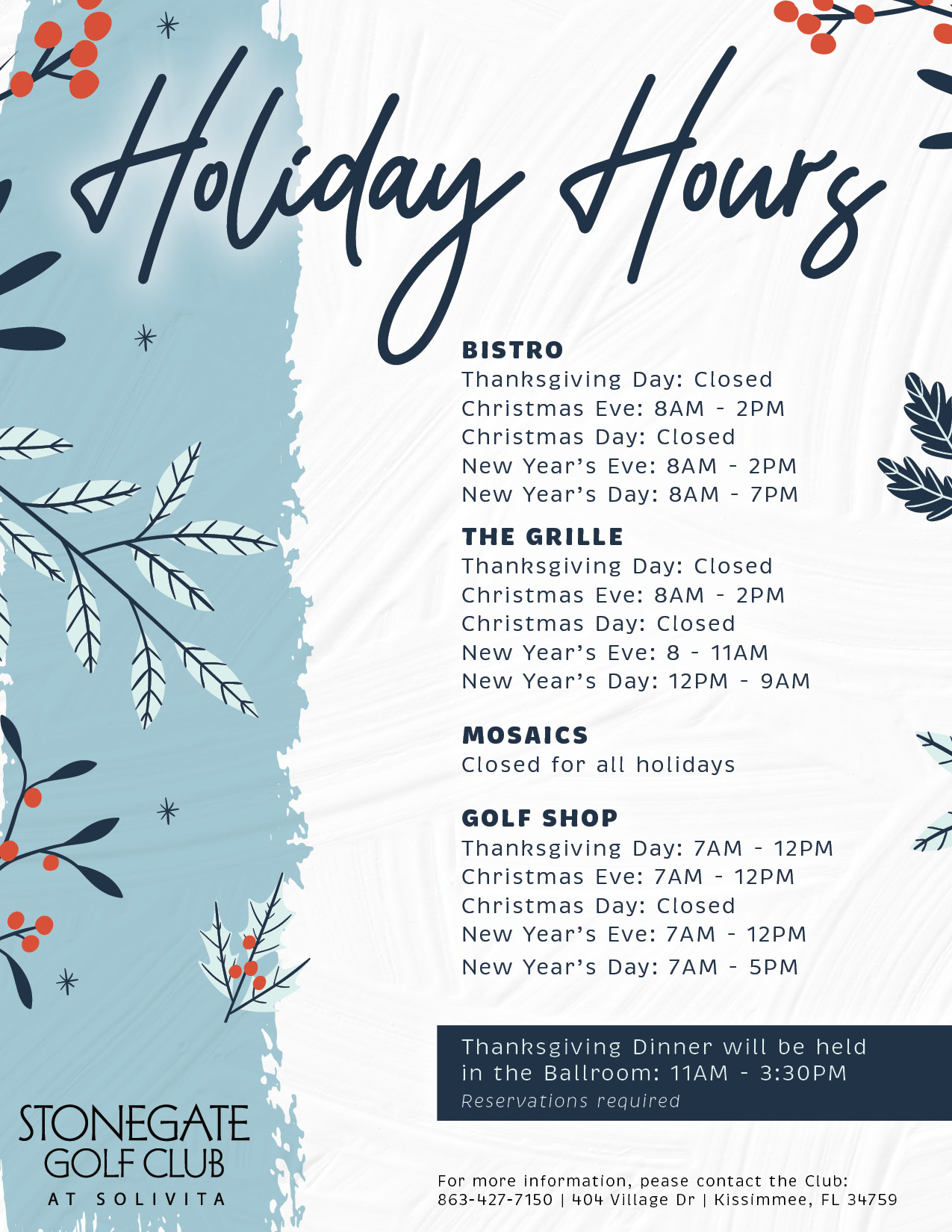 STG Holiday Hours 2023 EMAIL